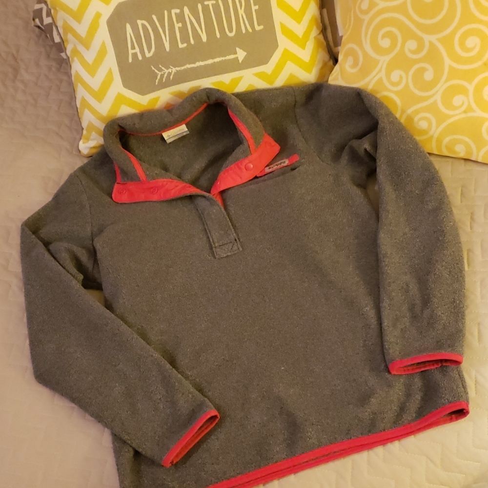 COLUMBIA Fleece Pullover Womens Medium Gray